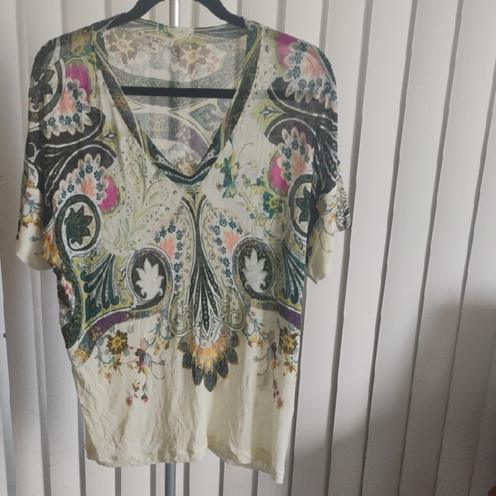 Etro Multicolor Paisley V-Neck Blouse